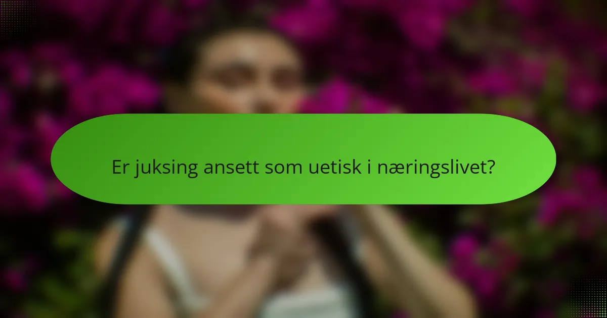 Er juksing ansett som uetisk i næringslivet?