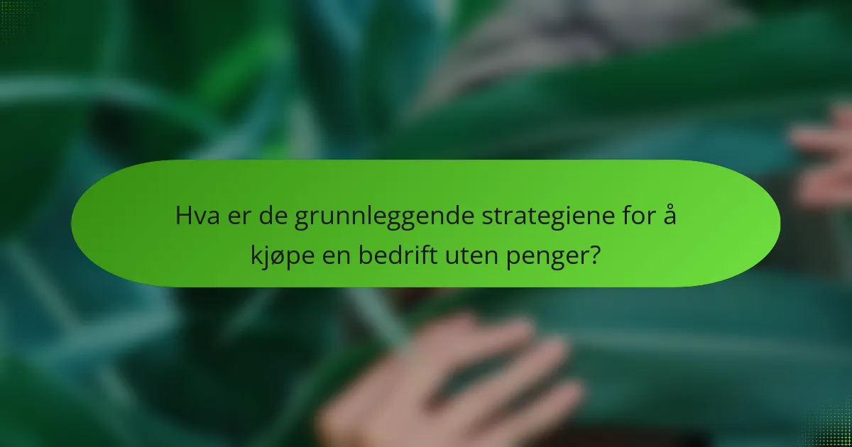 Hva er de grunnleggende strategiene for å kjøpe en bedrift uten penger?