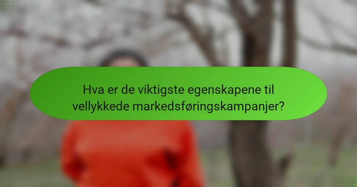 Hva er de viktigste egenskapene til vellykkede markedsføringskampanjer?