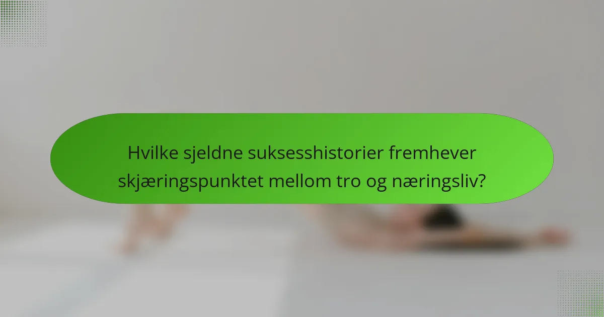 Hvilke sjeldne suksesshistorier fremhever skjæringspunktet mellom tro og næringsliv?