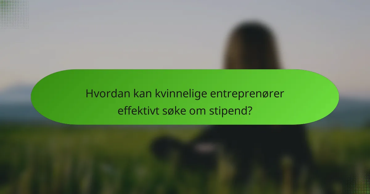 Hvordan kan kvinnelige entreprenører effektivt søke om stipend?