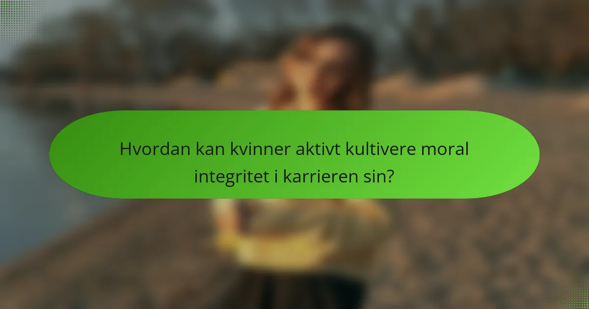 Hvordan kan kvinner aktivt kultivere moral integritet i karrieren sin?